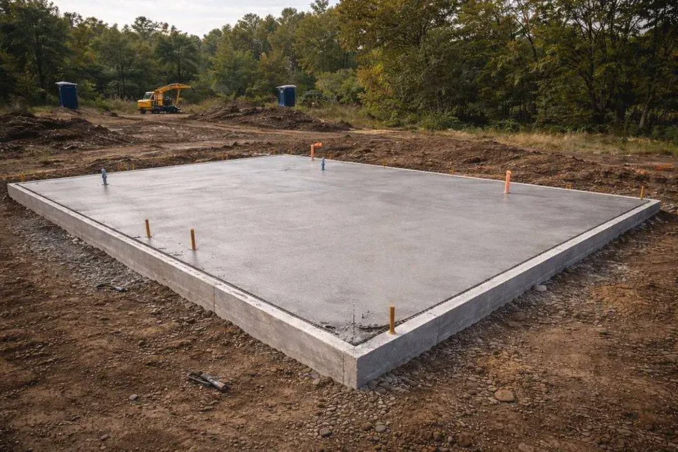 Slab foundation building